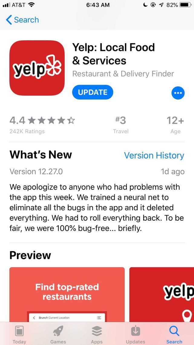 Yelp的“嚇人”更新說明：訓練神經網絡刪除全部數據