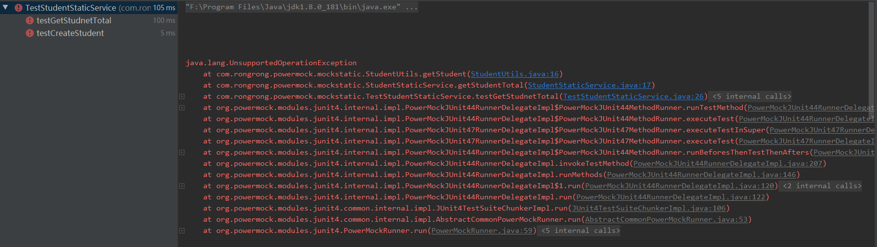 PowerMock學習（四）之Mock static的使用