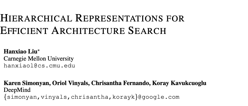 基於層級表達的高效網絡搜索方法 | ICLR 2018